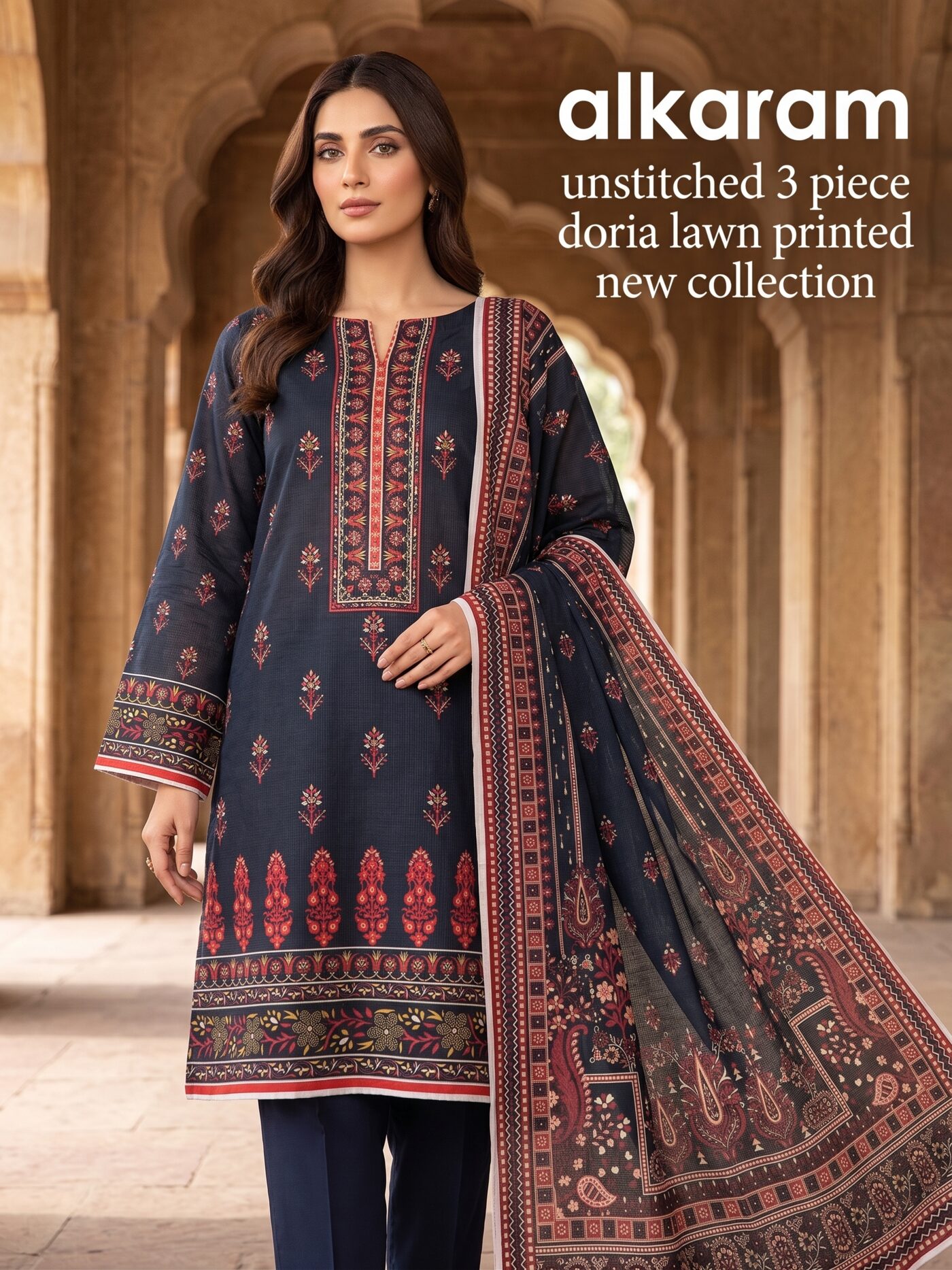 Shab - Doria Print Lawn 3 Piece